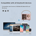 Pikkukuva 4 / 5: Retro Bluetooth-kaiutin, Vintage-sisustus, Pieni langaton Bluetooth-kaiutin, Söpö vanhanaikainen tyyli