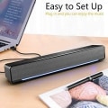 Miniatyrbillede 4 af 6: USB-drevne Soundbar-højttalere til computer, bærbare computere, sort (USB)