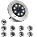 Miniatyrbillede 1 af 7: Udendørs solcellelys, 8 LED-projektør sollampe vandtæt have