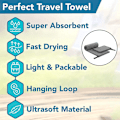 Miniatyrbillede 6 af 8: Udendørs Mikrofiber Camping Håndklæde Hurtigtørrende Letvægts - Quic