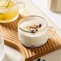 Miniatyrbillede 3 af 5: 2 stk 400 ml glas kaffekopper sæt, præget tekopper til cappuccino, latte, korn, yoghurt, drikkevarer