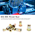Miniatyrbild 6 av 6: 240 st M3 M4 M5 M6 Färgade Zinkpläterade Nitarmuttrar Set Snabbnitning Hårdvarutillbehör