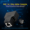 Miniatyrbilde 2 av 5: RJ45 Splitter Adapter 1 til 2 Port Hunnkontakt for Ethernet