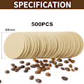 Miniatyrbillede 2 af 5: 500 stk. kaffefilterpapir Runde kaffemaskine filterpapir engangskaffe- og tefilter
