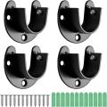 Miniatyrbilde 1 av 5: 4 stk U-formet gardinstang, 25 mm gardinstang endebrakett,