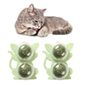 Miniatyrbild 1 av 5: Kattmyntabollar för katter Vägg Kattmyntaboll Leksak, 2-pack Kattmyntaboll Dubbelboll för katter Tuggleksak, Roterbara Kattleksaker för inomhuskatter för tandborstning &
