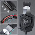 Miniatyrbild 2 av 9: Gamingheadset 3,5 mm stereoljud, ergonomisk design, mjuka minnesöronkåpor, brusreducerande mikrofon, over ear-gaminghörlurar för nya Xbox One/PC/Mac