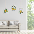 Miniatyrbillede 4 af 7: Kunstig Solsikke/Rose Bøjle Krans, Sæt med 3 Hængende Blomster