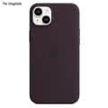 For iPhone 14 Liquid Silicone Case with MagSafe Compatibility Protective Cover with PopSocket Dark Purple