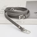 Bag Conversion Accessories for Longchamp Mini Bag Straps, Hole-Free Genuine Leather Shoulder Strap, Crossbody Conversion with Hanging Buckle Grey-silver Strap