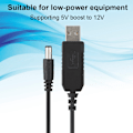 Miniatyrbillede 1 af 2: USB til 5,5MM x 2,1MM Interface 5V til 12V Boost Line til Skrivebordslamper / Routere / Modemer
