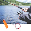 Miniatyrbilde 4 av 10: Fiskesnor av rustfritt stål, tungt, med 5 låsbare snaps, tau og flyte