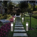 Miniatyrbild 3 av 6: 3-pack Solar Automatic LED Trädgårdslampor, Stone Pillar Lights, P