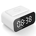 Miniatyrbild 1 av 5: 3 i 1 Digital väckarklocka Trådlös laddning, LED-laddare Högtalare, Bluetooth-högtalare med LED-display, Klockalarm Powerbank Högtalare för hemmet,