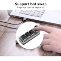 Miniatyrbilde 7 av 8: Mini tilpasset tastatur 3 taster rød bryter snarveier plug and play RGB bakgrunnsbelyst programmering makro tastatur for PC bærbar PC