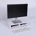 Miniatyrbillede 2 af 8: Skrivebordsmonitorstand LCD TV Laptop Stativ Computerskærmsophøjer Hylde Kontorbord Purpurhvid