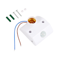 Miniatyrbild 2 av 2: Hem E27 Infraröd Rörelse PIR-Sensor Automatisk LED-Lampa Lampfäste Väggswitch Alarm