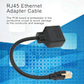 Pikkukuva 5 / 8: RJ45 Ethernet-sovitinkaapelin jatke 1-2 porttiin Erinomainen yhteydensiirtojakaja Sovitin kotitoimistoon