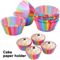 Miniatyrbillede 3 af 5: Kageforme, Kagepapir Kop Rainbow Bagekopper til Ovn