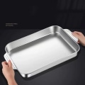 Miniatyrbild 6 av 6: 1 st - Rostfritt stålplatta Rektangulär bricka Grill-33*19