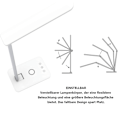 Miniatyrbillede 2 af 5: LED-skrivebordslampe med QI trådløs smart oplader, natbordslampe til hjemmekontor, dæmpbar lysstyrke, 3 lysfarveændringstilstande og