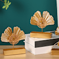 Miniatyrbillede 2 af 5: Jern Røgelse Spoleholder Ginkgo Blad Formet Røgelse Brændende Støtte Stativ til Hjem Dekoration Guld