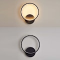 Miniatyrbillede 5 af 5: Indendørs væglampe LED 13W Rund væglampe Sort Varm hvid 3000K Moderne til soveværelse Stue Trappe Korridor AC 220V [Energiklasse F]