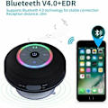 Miniatyrbild 3 av 5: Bluetooth-högtalare för dusch, IPX7 Bluetooth-duschradio med helt vattentät FM-radio, handsfree-högtalare, kraftfull sugkopp