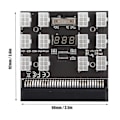 Miniatyrbillede 6 af 8: PSU-kort Sort PCB Plastmateriale 12 ATX 2x3 Pin Udgang LED Spændingsdisplay Strømstik