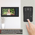 Miniatyrbillede 1 af 8: 7 tommer TFT LCD Dørklokke Fjernbetjening Adgangskort Videodørtelefon Vandafvisende Intercom 100-240V (EU Stik)