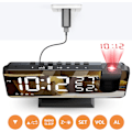 Miniatyrbillede 2 af 5: Ur Projektor Loft Radiovækkeur med Spejlskærm