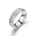 Elegant ring i titanstål, silver, 17,4 mm