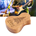 Miniatyrbild 1 av 8: Gitarrplektrum Box Portabel Multifunktionell Gitarrformad Träplektrumhållare Fodral L827 Kaskad Julgran