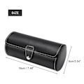 Miniatyrbillede 6 af 8: 3 Gitter Cylinder Ur Rulleholder Ur Display Etui Smykker Gave Opbevaringsboks (Sort)