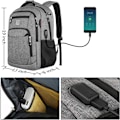 Miniatyrbild 2 av 5: Laptopryggsäckar med USB-laddningsport för män och kvinnor för arbete, skola, universitet, skolryggsäck för pojkar, tonåringar med laptopfack och stöldskydd