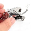 Miniatyrbillede 4 af 5: Sød te-infuser i rustfrit stål, bladsi, filterdiffuser, urtekrydderi, stjernekæde 26s