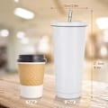 Miniatyrbilde 6 av 7: Aiboria 750ml / 25oz Rustfritt stål Reisekrus med sugerør og lokk