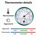 Miniatyrbillede 3 af 5: Indendørs og udendørs termometer 2 i 1 temperatur- og fugtighedsmåler