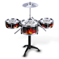 Miniatyrbild 2 av 8: Trumset för Barn Pedagogisk Robust Enkel Användning Hållbar Trumleksak med Cymbal för Pojkar Flickor QF‑3013 Silver Cirkel