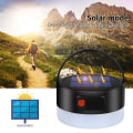 Miniatyrbilde 4 av 8: Campinglys, oppladbar solcelle campinglampe lommelykt multi