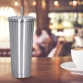 Miniatyrbillede 5 af 7: Aiboria 750ml / 25oz rustfrit rejsekrus i rustfrit stål med sugerør og låg