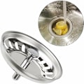 Miniatyrbillede 5 af 5: Klassisk afløbskurv diameter 79,3 mm, sæt med 2 rustfrit stål køkkenvaskpropper, universel køkkenvaskfilter, anti-blokerende rustfrit stål vask
