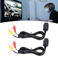 Miniatyrbild 1 av 8: 2 st AV-kabel färgkodad 1,8 m ljud- och videokompositkabel för N64 för SNES för NGC TV-spel