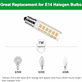 Miniatyrbild 3 av 5: 6 E14 LED-lampor, 7W (motsvarande 65W halogen), varmvit 3000K 700LM, Edison-skruvbas, ej dimbar, AC 220-240V