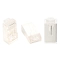 Miniatyrbilde 4 av 8: 100 stk RJ45 CAT6e Pass Through-kontakter Ren kobber Skjermet Plug and Play 8P8C Ethernet-kabel Krympeender Sølvbelagt