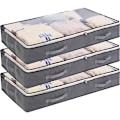Miniatyrbillede 1 af 5: 3 stk. opbevaringsposer under sengen 75L opbevaringsbeholdere med stor kapacitet