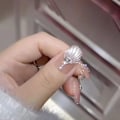 Miniatyrbilde 5 av 5: Langt trykk på negl Medium Coffin Nail Art med 3D luksusdesign Gjenbrukbare falske negler 10 stk med tilhørende neglekit 4 størrelser