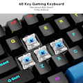 Miniatyrbild 8 av 8: Speltangentbord USB 68 tangenter Blå brytare N Key Rollover 10 RGB-bakgrundsbelysningslägen Trådbundet tangentbord för stationär bärbar dator Svart Blå