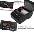 Miniatyrbilde 8 av 8: 80mm Termisk Skriver BT4.2 Tilkobling 50 til 80mm/s 203DPI ESC POS Kompatibel Type C Fraktetikett Skriver 100‑240V EU Plugg