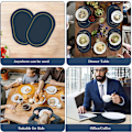 Miniatyrbild 5 av 5: Faux läder placemats set om 4 - Dubbelsidig färg oval